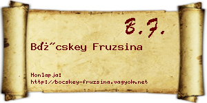 Böcskey Fruzsina névjegykártya